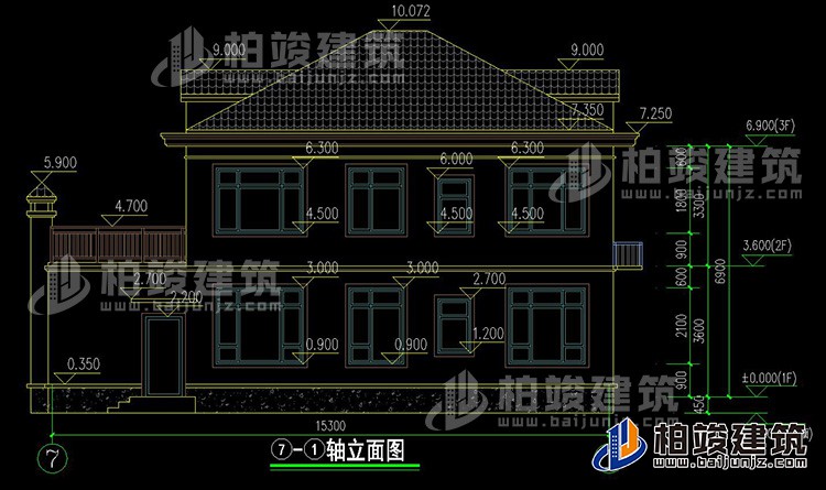 背立面图